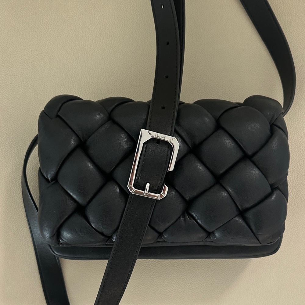 JW PEI Black Woven Crossbody Bag